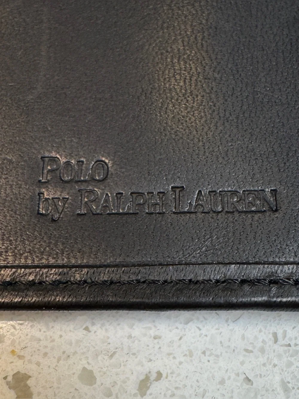 Vintage Polo by Ralph Lauren Blue w/ Ponies & Black Leather Card Case Wallet S